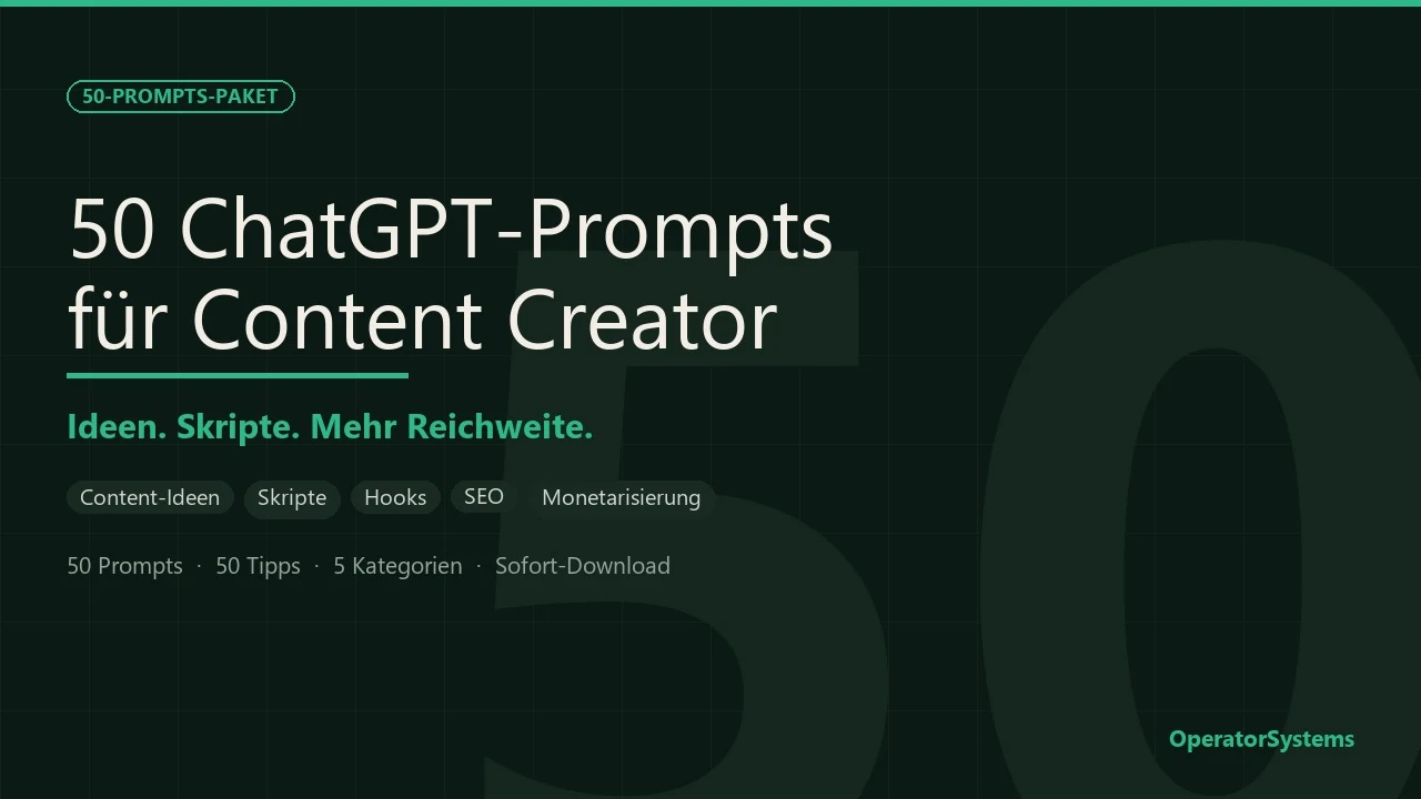 Cover: 50 ChatGPT Prompts for Content Creators
