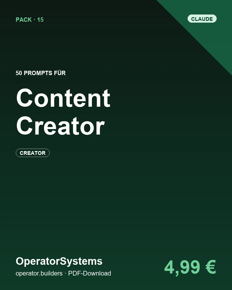 Cover: 50 Claude Prompts für Content Creator