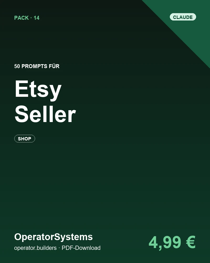 Cover: 50 Claude Prompts für Etsy Seller