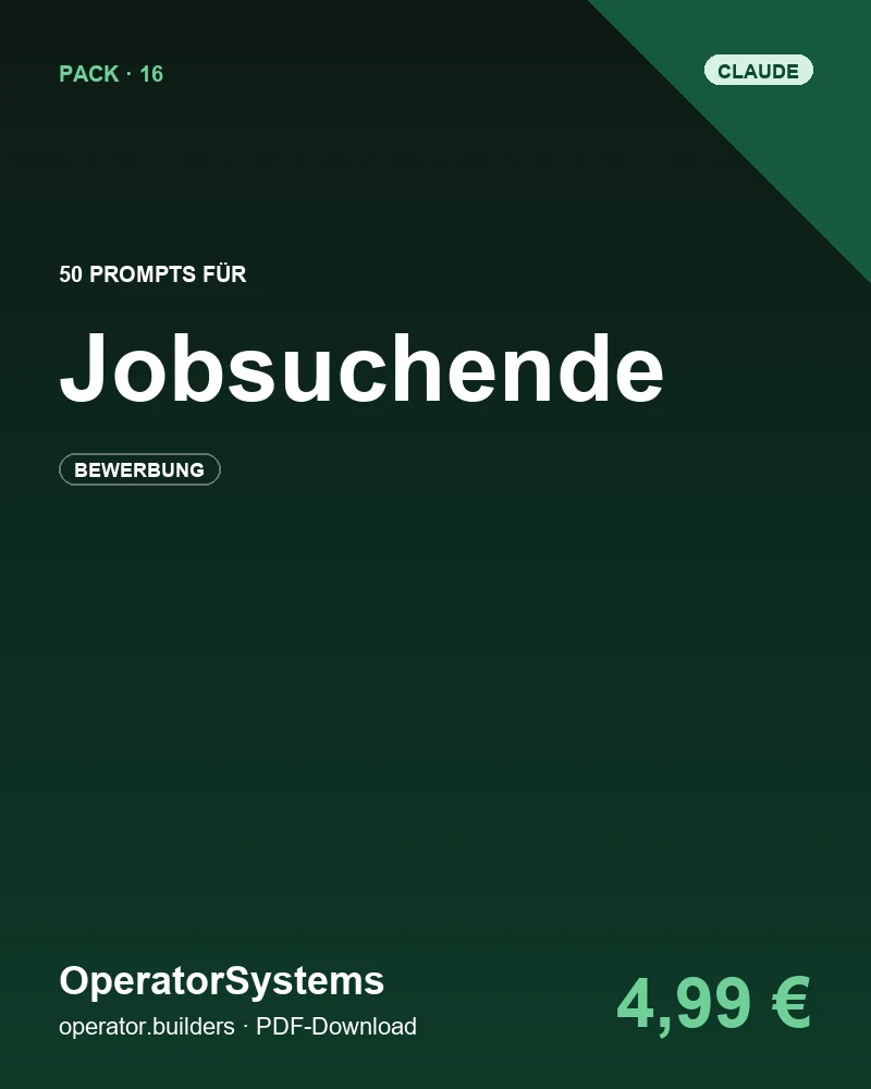 Cover: 50 Claude Prompts für Jobsuchende