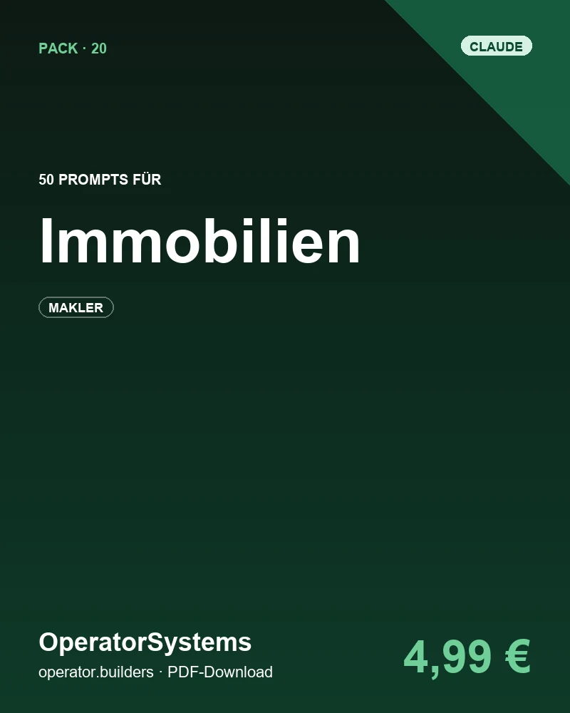 Cover: 50 Claude Prompts für Immobilien