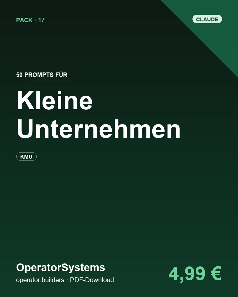 Cover: 50 Claude Prompts für Kleine Unternehmen
