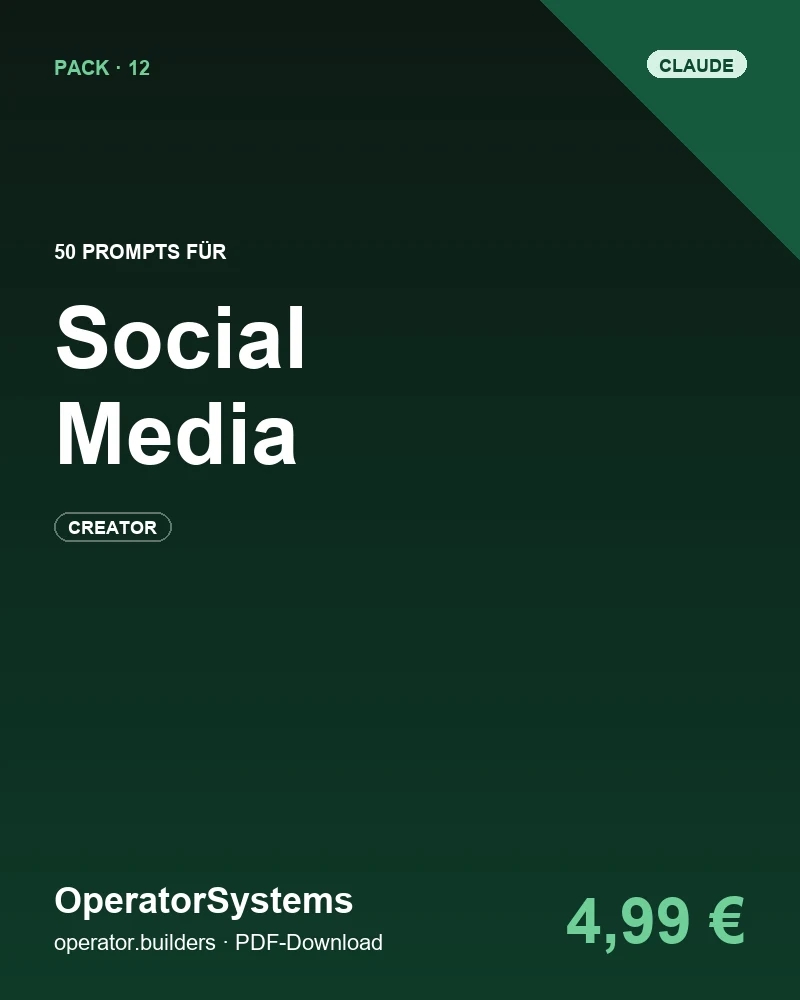 Cover: 50 Claude Prompts für Social Media